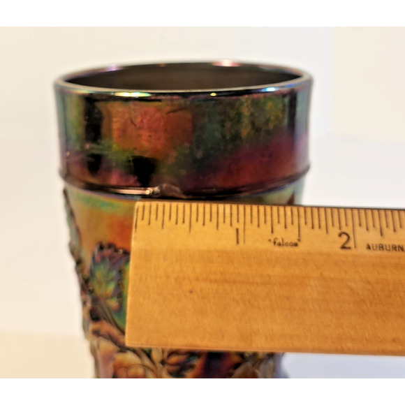 Vintage Dugan Blue Rambler Rose Carnival Glass Tumbler LOOK - Picture 5 of 7